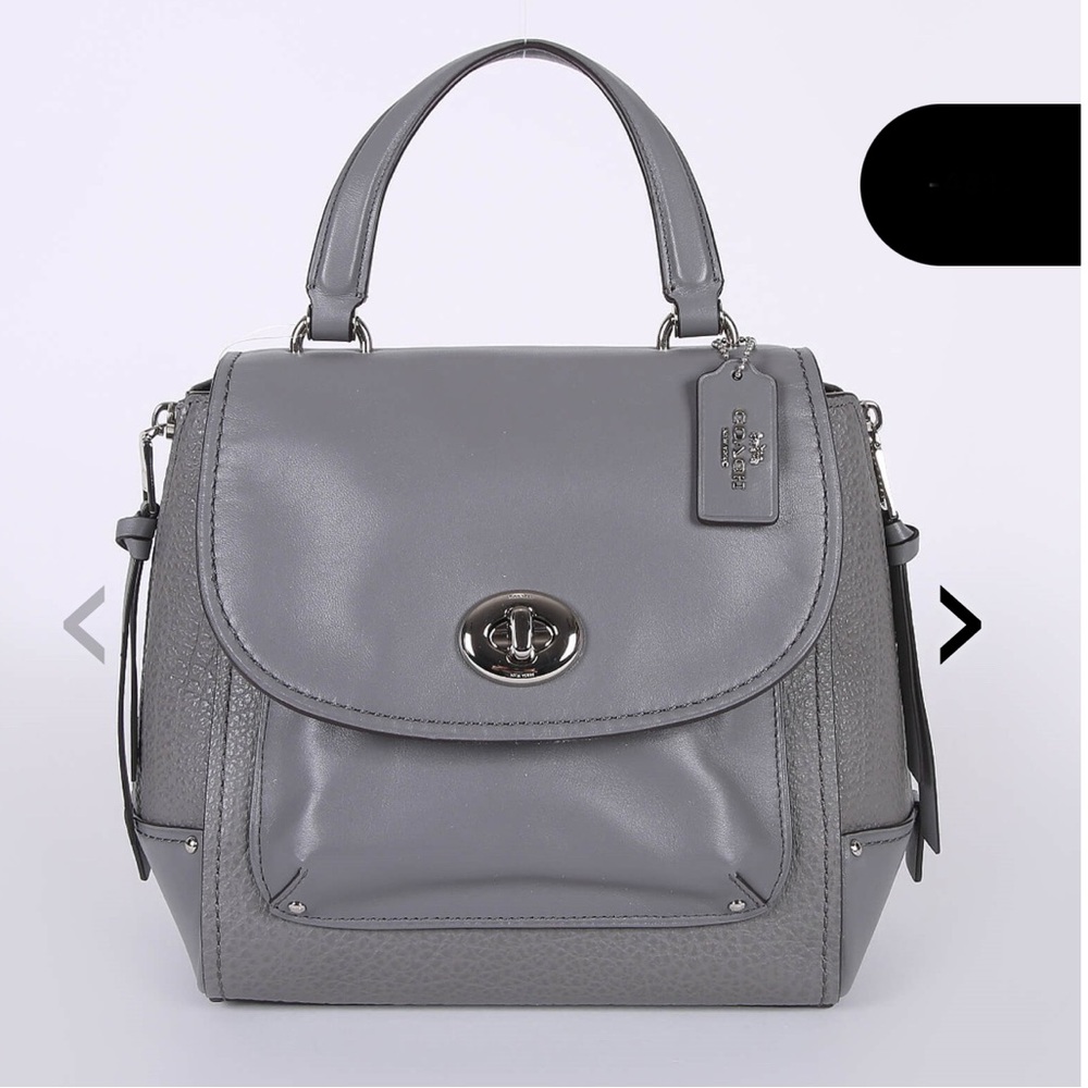 Coach Faye Embossed Gray Leather Backpack